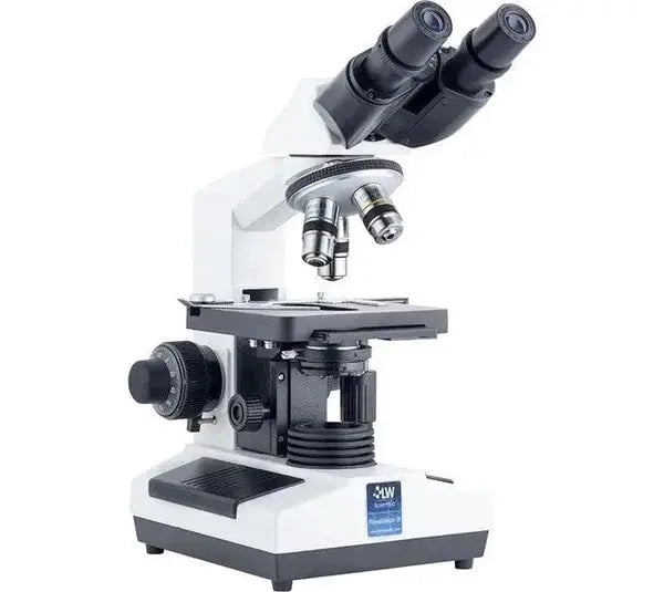 LW Scientific Revelation III Trinocular Compound Microscope R3M-TN4A-DAL3 with LED illumination, camera port, and DIN achromatic objectives for medical and research