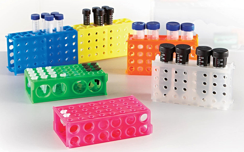 Heathrow Scientific 4-Way Tube Rack - HS29022 Series - Holds 4 Tube Sizes, Interlocking, Pack of 5 — view 2