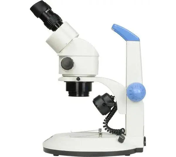 LW Scientific Z4M-TZM7-7LL3 7x 45x LED trinocular microscope with dual-LED pole stand, 360-degree rotating head for laboratory dissection, inspection, and industrial research applications