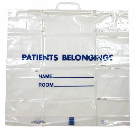 DawnMist Patient Belongings Bag 18-1/ Plastic Snap Closure Clear