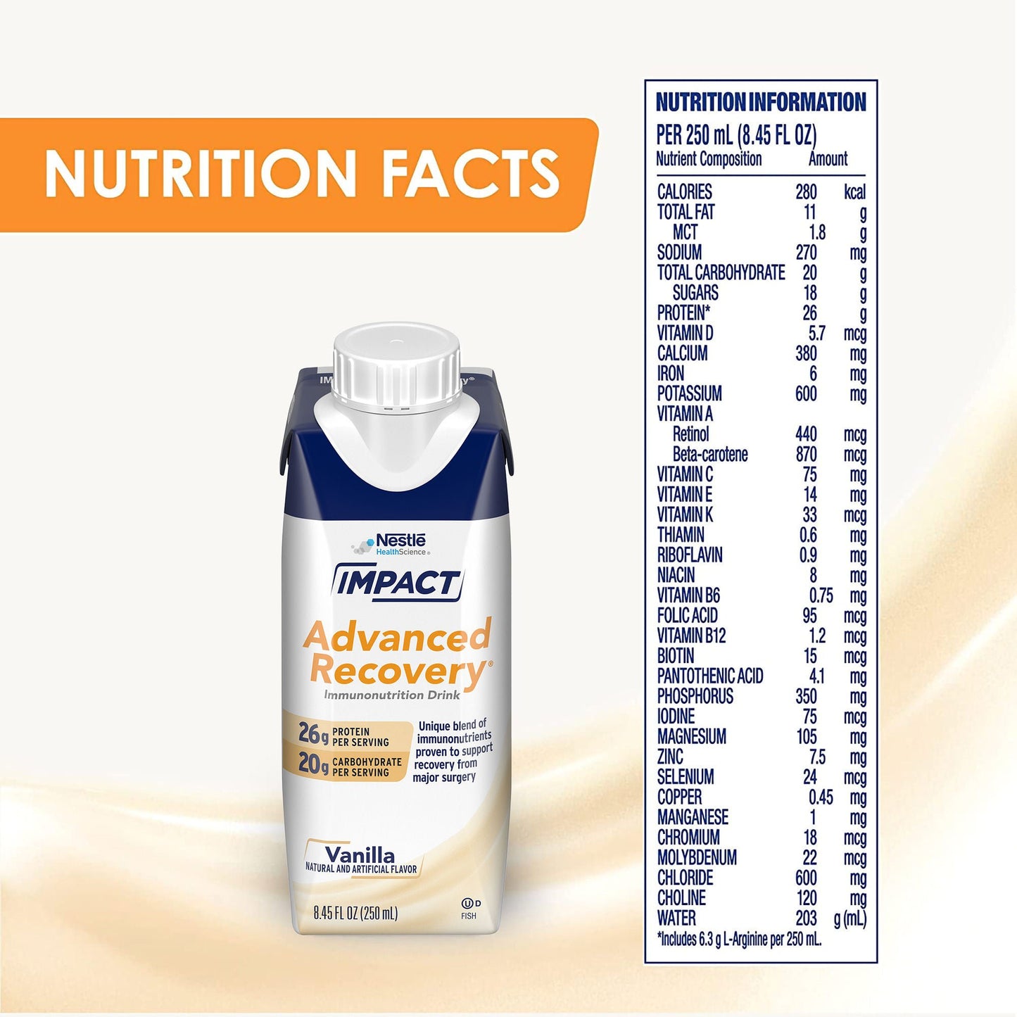 Impact Advanced Recovery® Vanilla Immunonutrition Drink, Carton