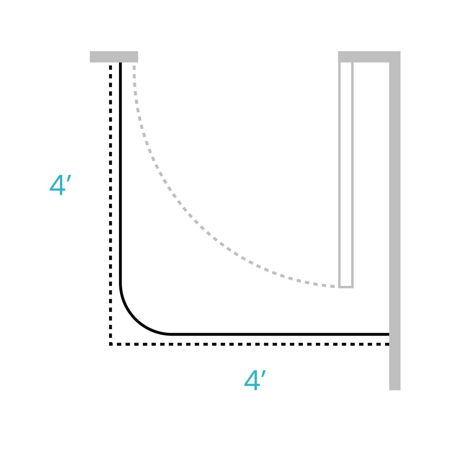 Covoc Curtain Track L-Shape Length