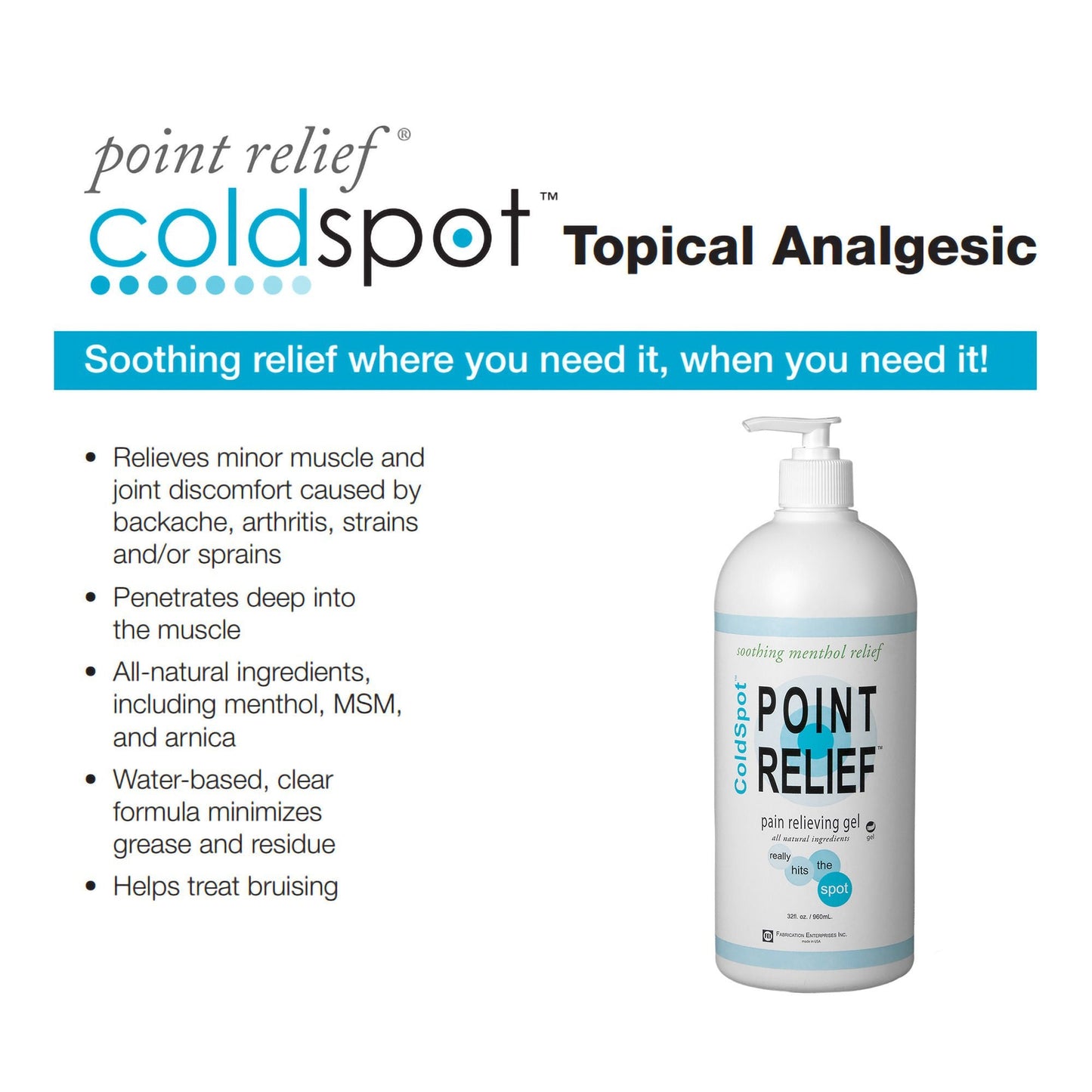 Point Relief™ ColdSpot™ Topical Pain Relief, pump bottle