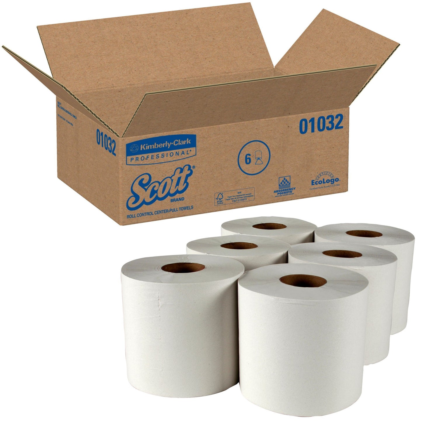 Scott® Essential White Paper Towel, Center Pull Roll