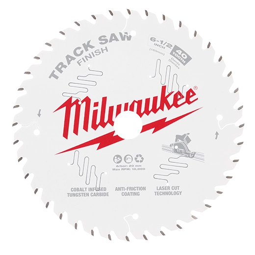 Milwaukee 6-1/2” 40T Finish Track Saw Blade 48-40-0625