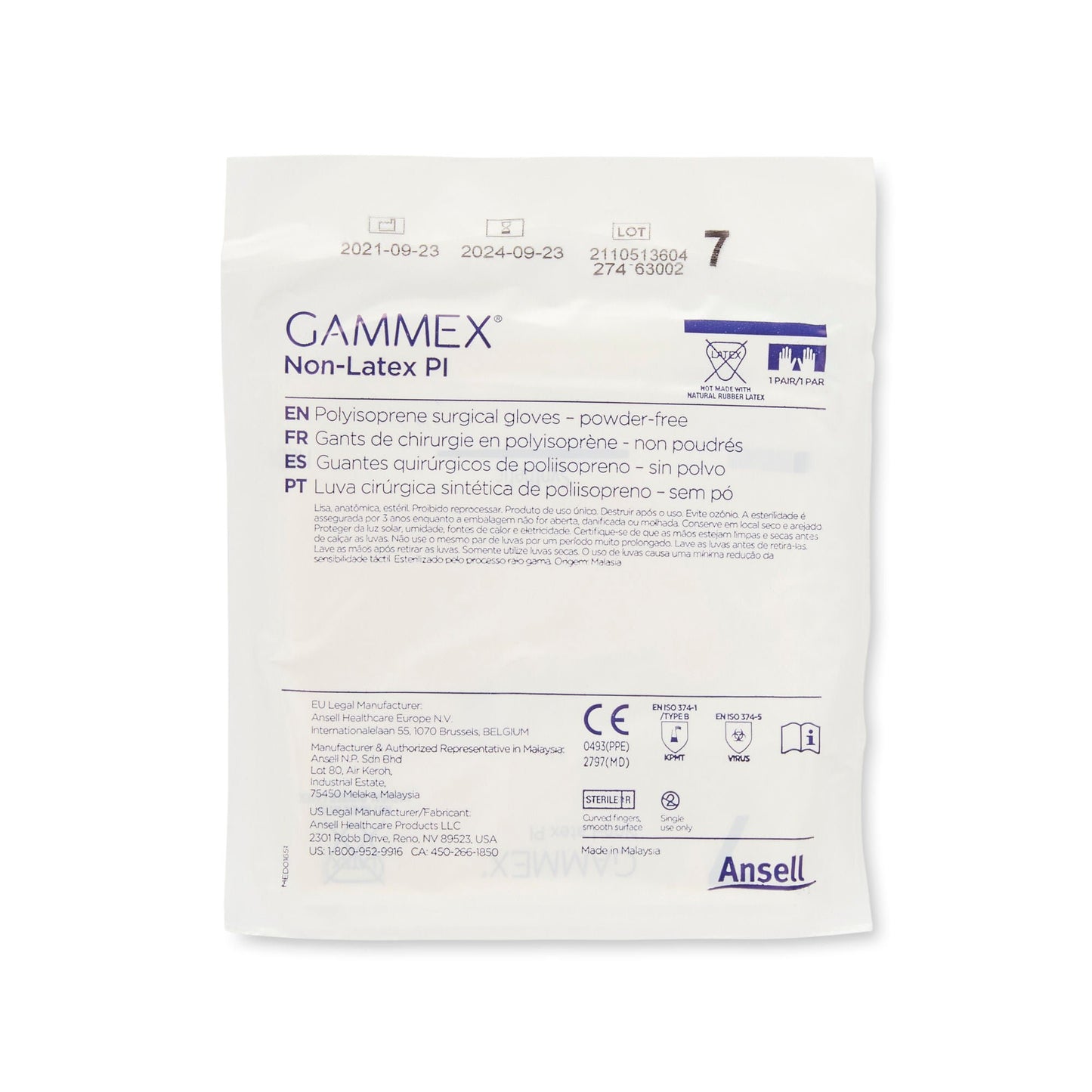 Sterile GAMMEX® Non-Latex PI Polyisoprene Surgical Gloves, White - view 8