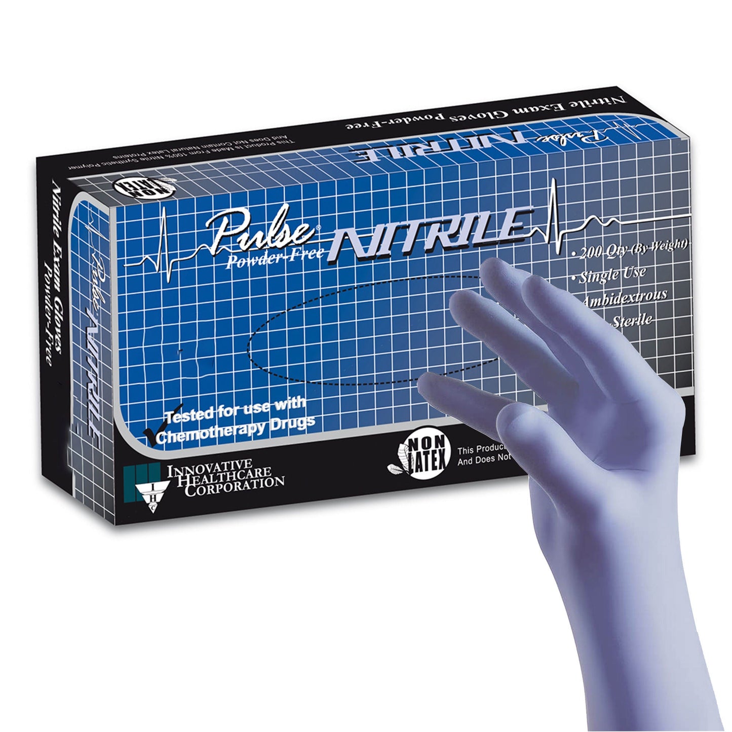 Pulse® Nitrile Exam Gloves, Aqua Blue