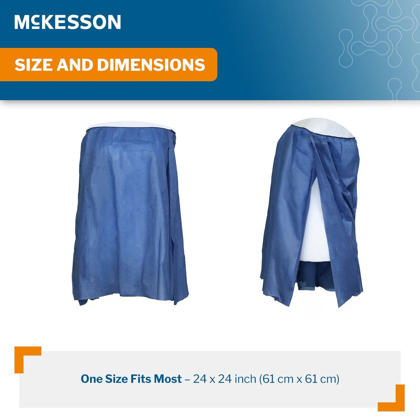 McKesson Strapless Exam Gown, One Size Fits Most, Blue