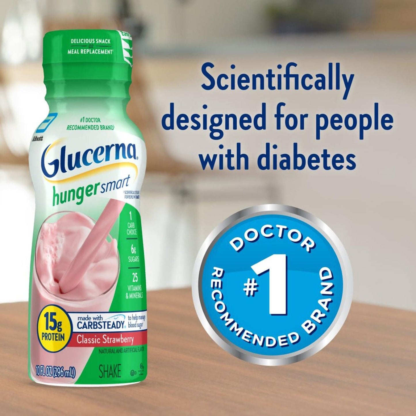 Glucerna® Hunger Smart Shake, Strawberry Flavor, bottle