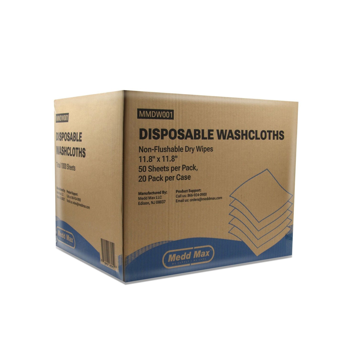 Medd Max Washcloth White Disposable
