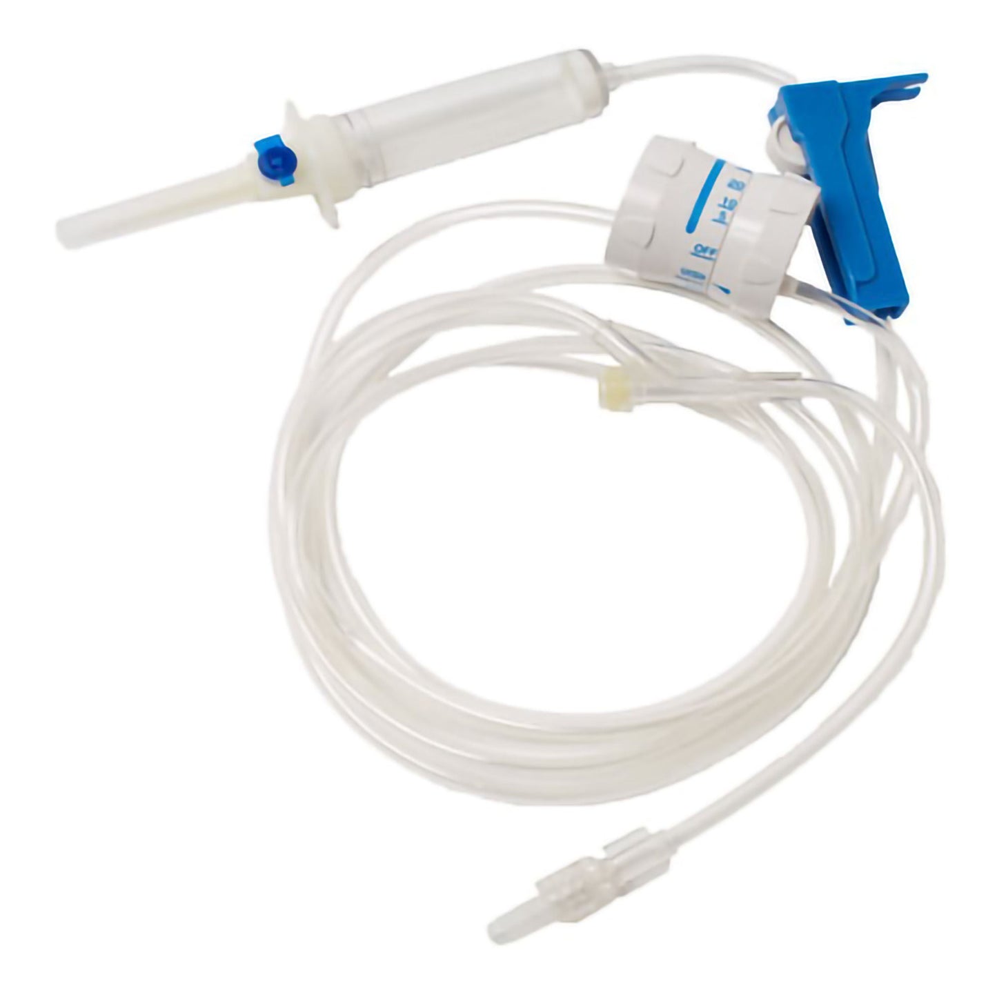 TrueCare Primary IV Administration Set Gravity 1 Port 20 Drops / mL Drip Rate 15 Micron Filter 92 Inch Tubing Solution Flow Regulator
