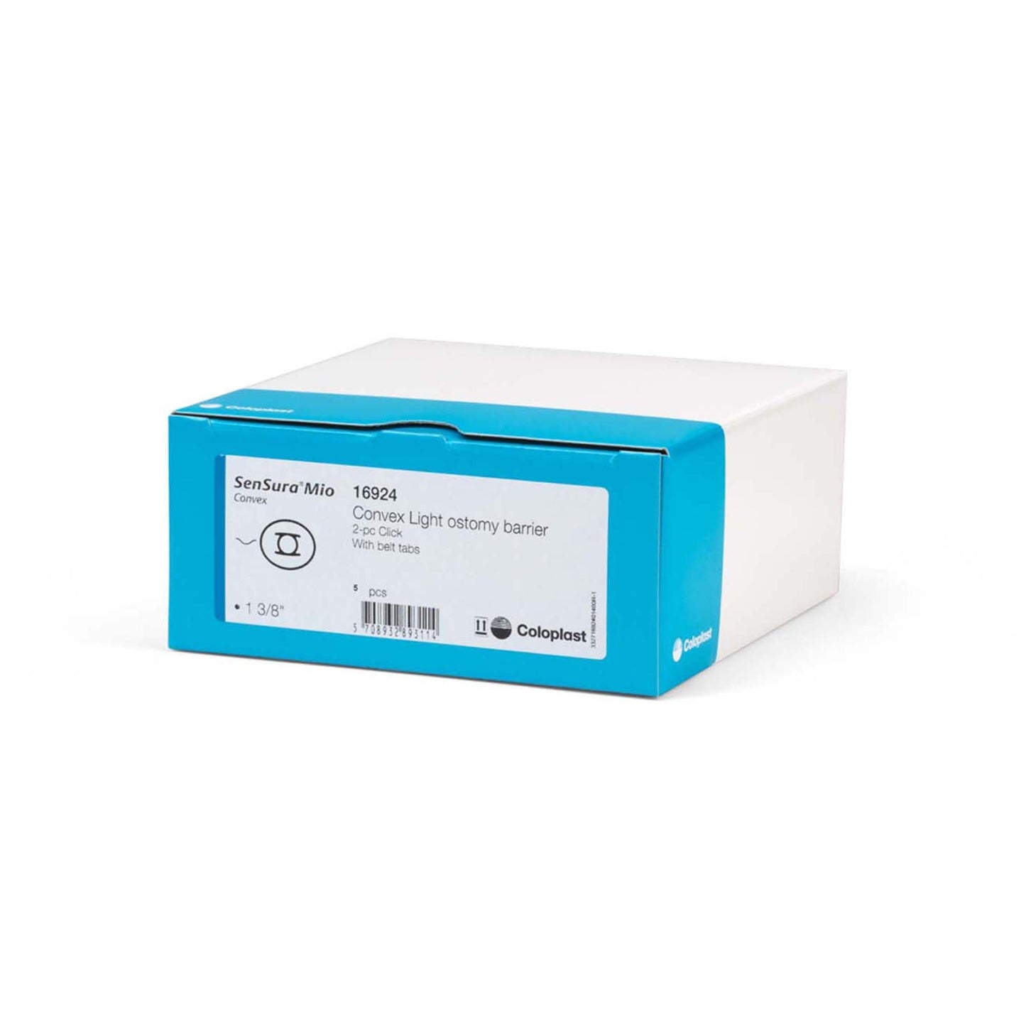 SenSura® Mio Click Convex Light Ostomy Barrier, Stoma Opening, Blue Match