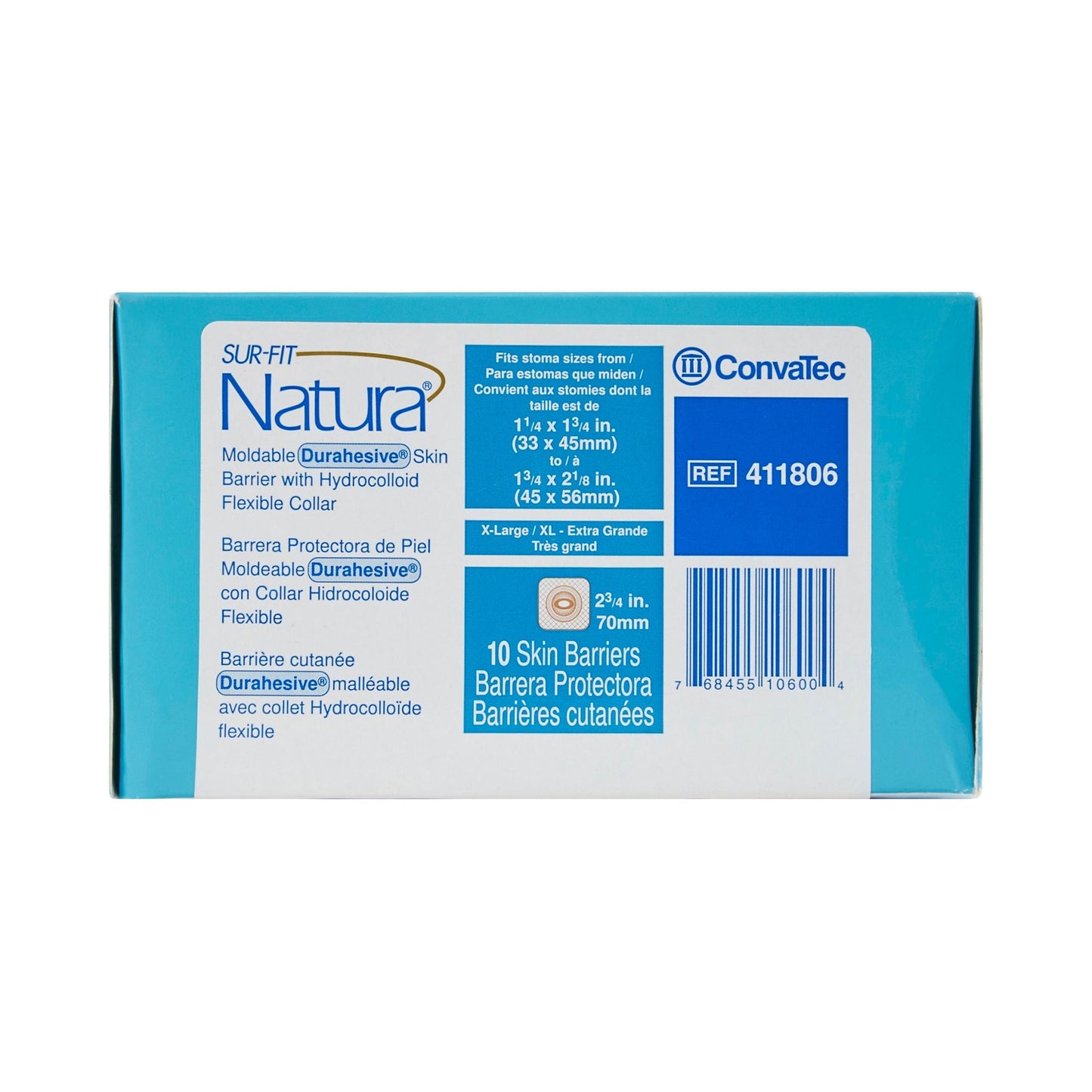 Sur-Fit Natura® Durahesive® Ostomy Barrier with Stomas