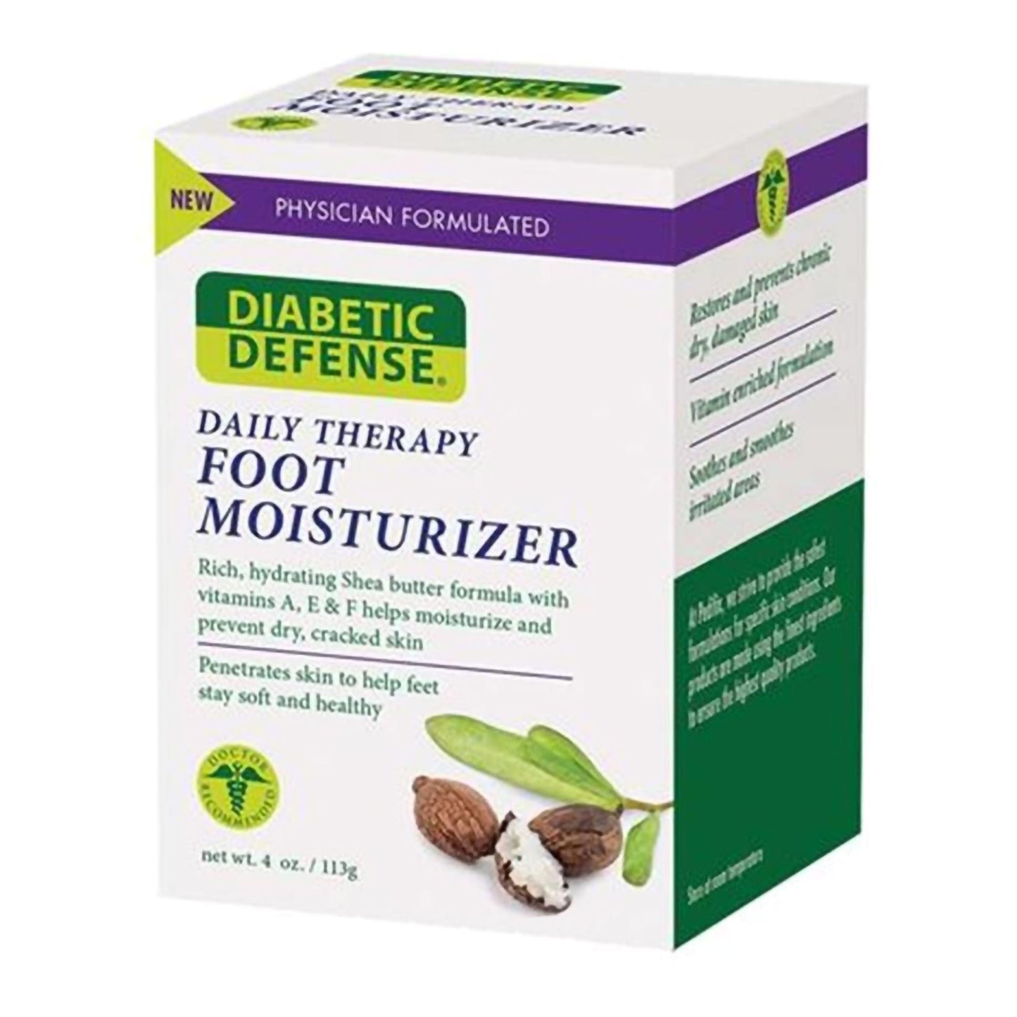 Diabetic Defense Daily Therapy Foot Moisturizer Jar Scented Cream