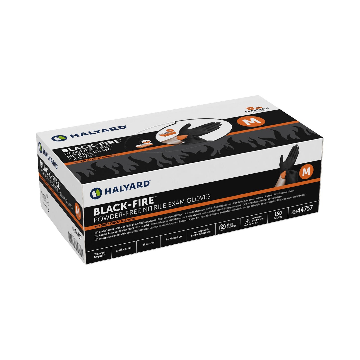 Black-Fire* Nitrile Exam Gloves, Black / Orange - view 4