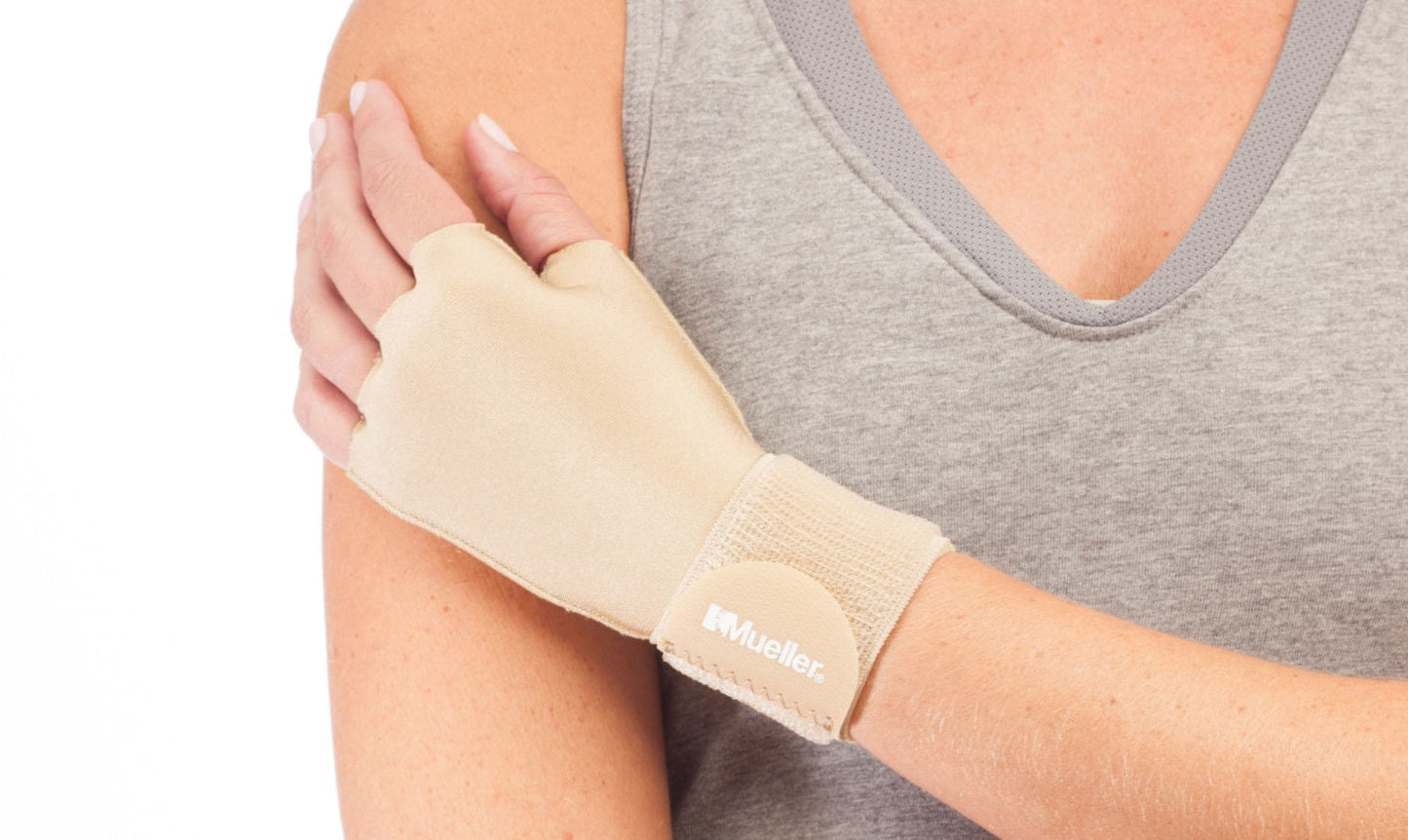 Mueller® Compression & Support Gloves Nylon / Polyester / Spandex Compression Gloves, Beige - view 7