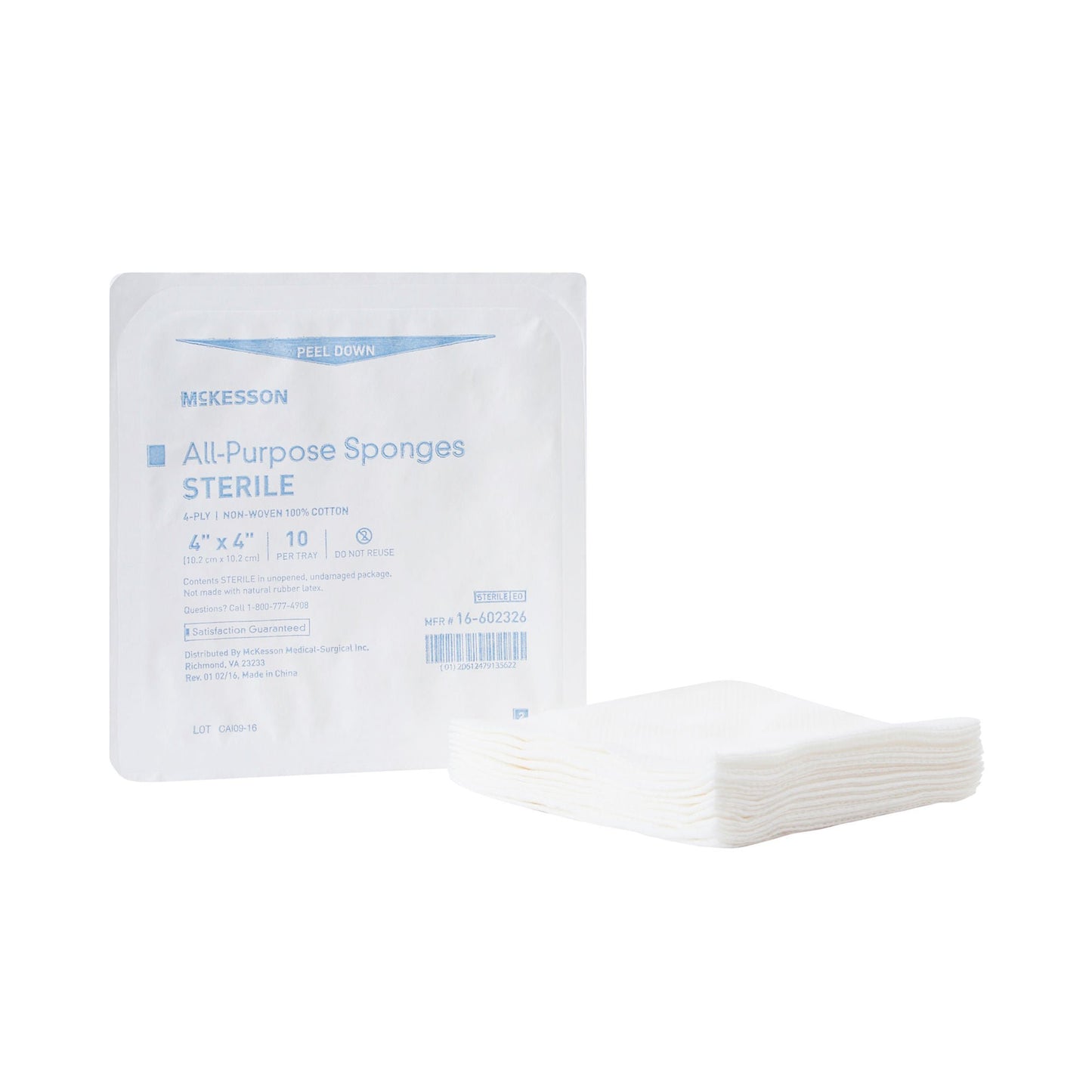 McKesson Sterile Nonwoven Sponge, Four Ply