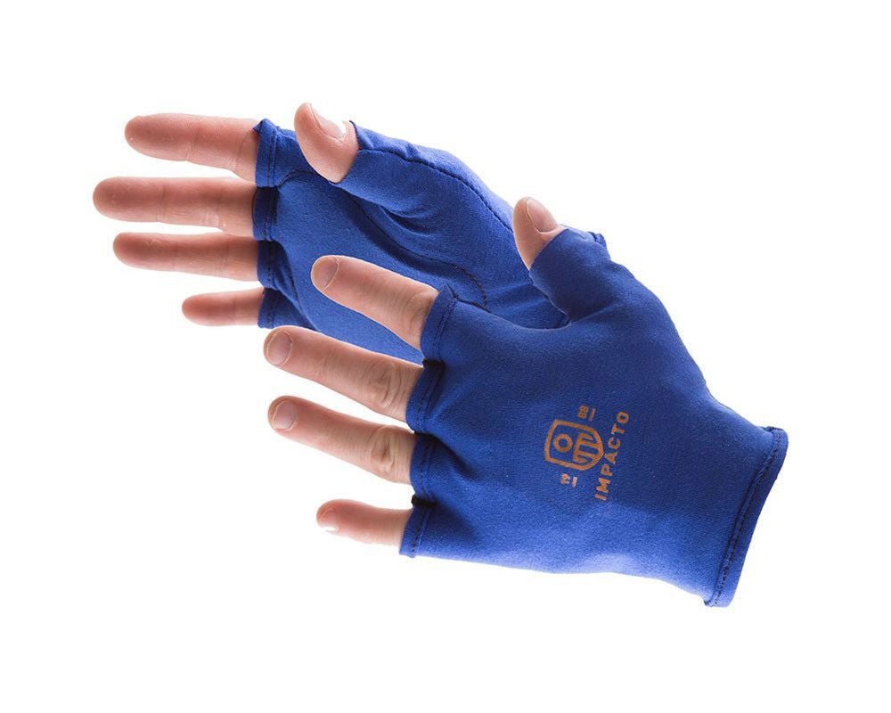 IMPACTO® Glove Liner Polycotton / Visco-Elastic Polymer Impact Gloves, Blue