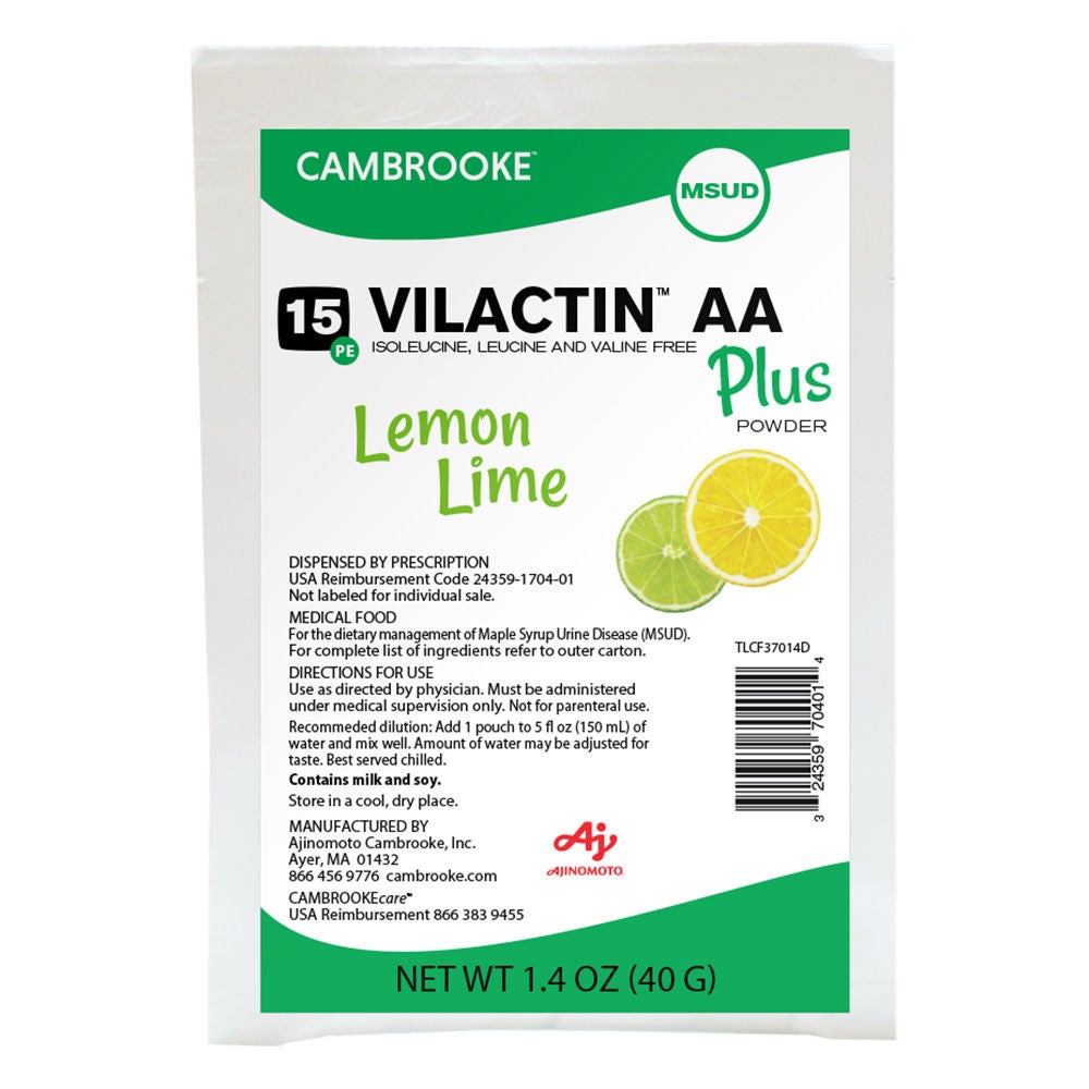 Vilactin AA Plus Powder 15 Oral Supplement Lemon-Lime Flavor Powder Individual Packet