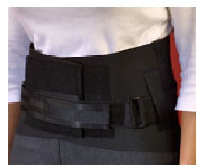 Back-n-Black Back Brace D-Ring / Hook and Loop Strap Closure 27 to 31 Inch Waist Circumference 10 Inch Back Height to 6 Inch Front Height Adult