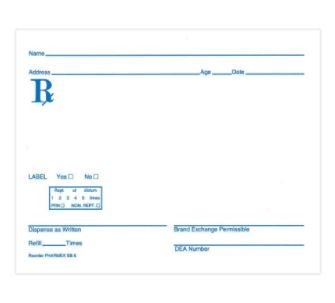 PDC Prescription Pad , White Paper