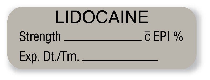 UAL Drug Label Anesthesia Label Lidocaine EPI Strength_% Exp Dt Tm Gray