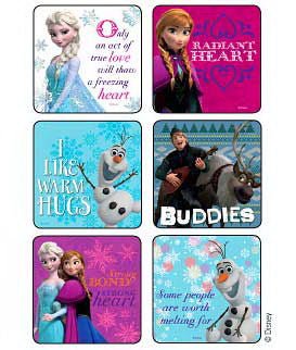Disney Sticker Frozen Snowflakes n Slogans