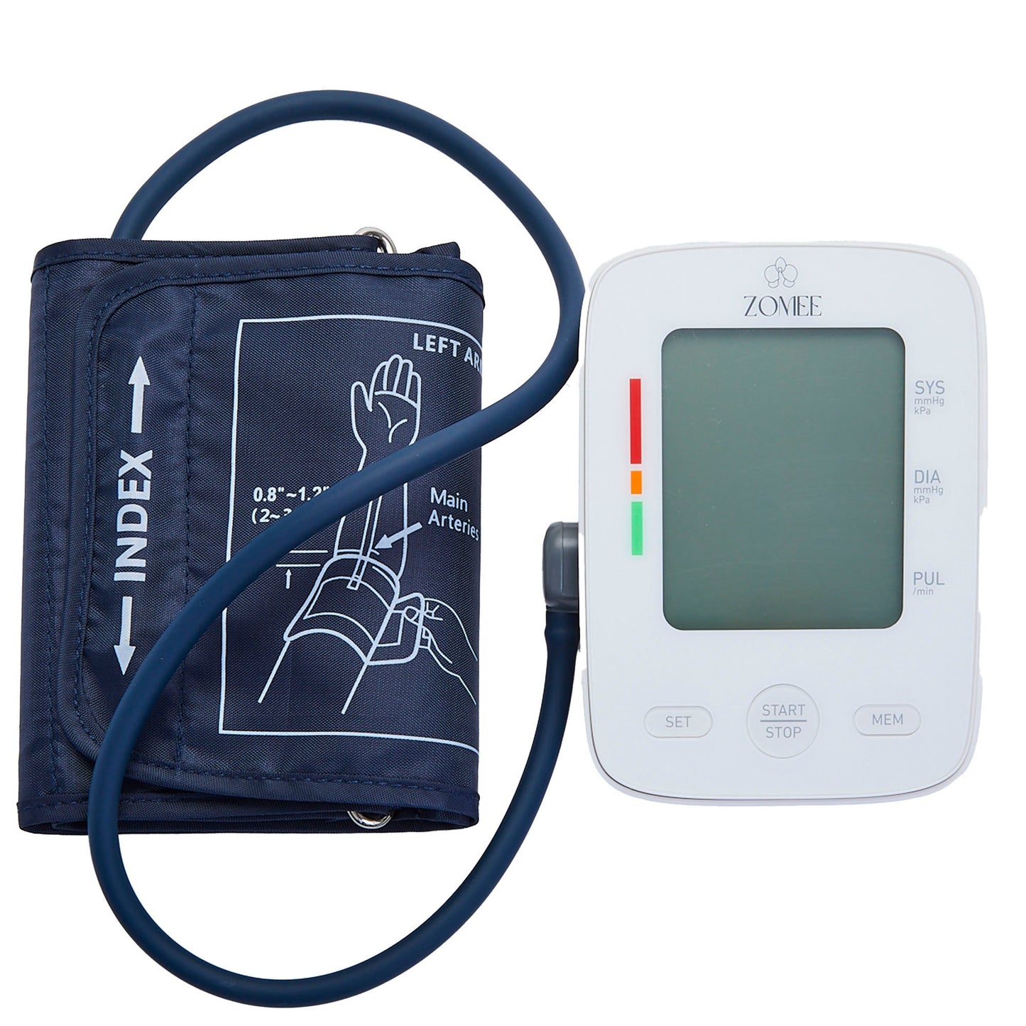 Zomee Home Automatic Digital Blood Pressure Monitor Extra Large Cuff Arm Nylon Cuff 16.5 to 21 Inch Desk Model