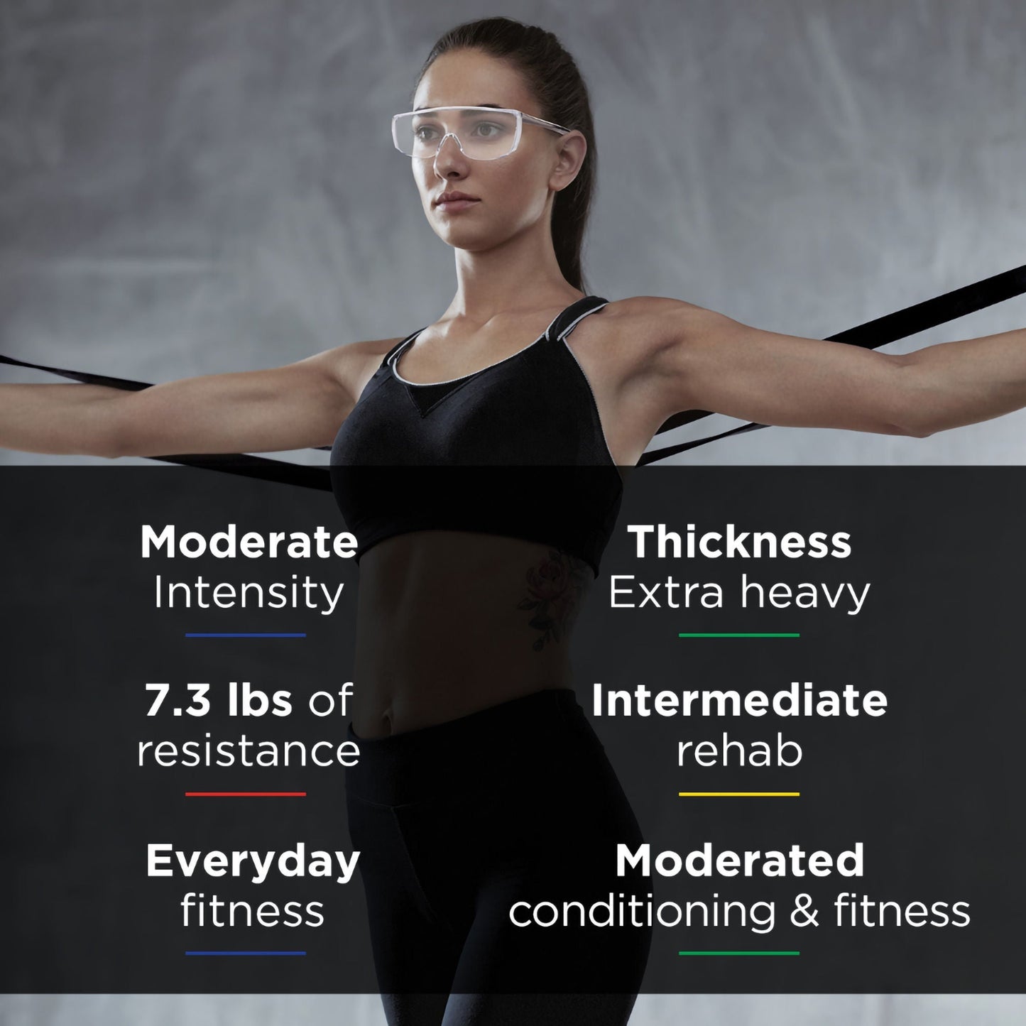 TheraBand® Exercise Resistance Band, Black, X-Heavy Resistance