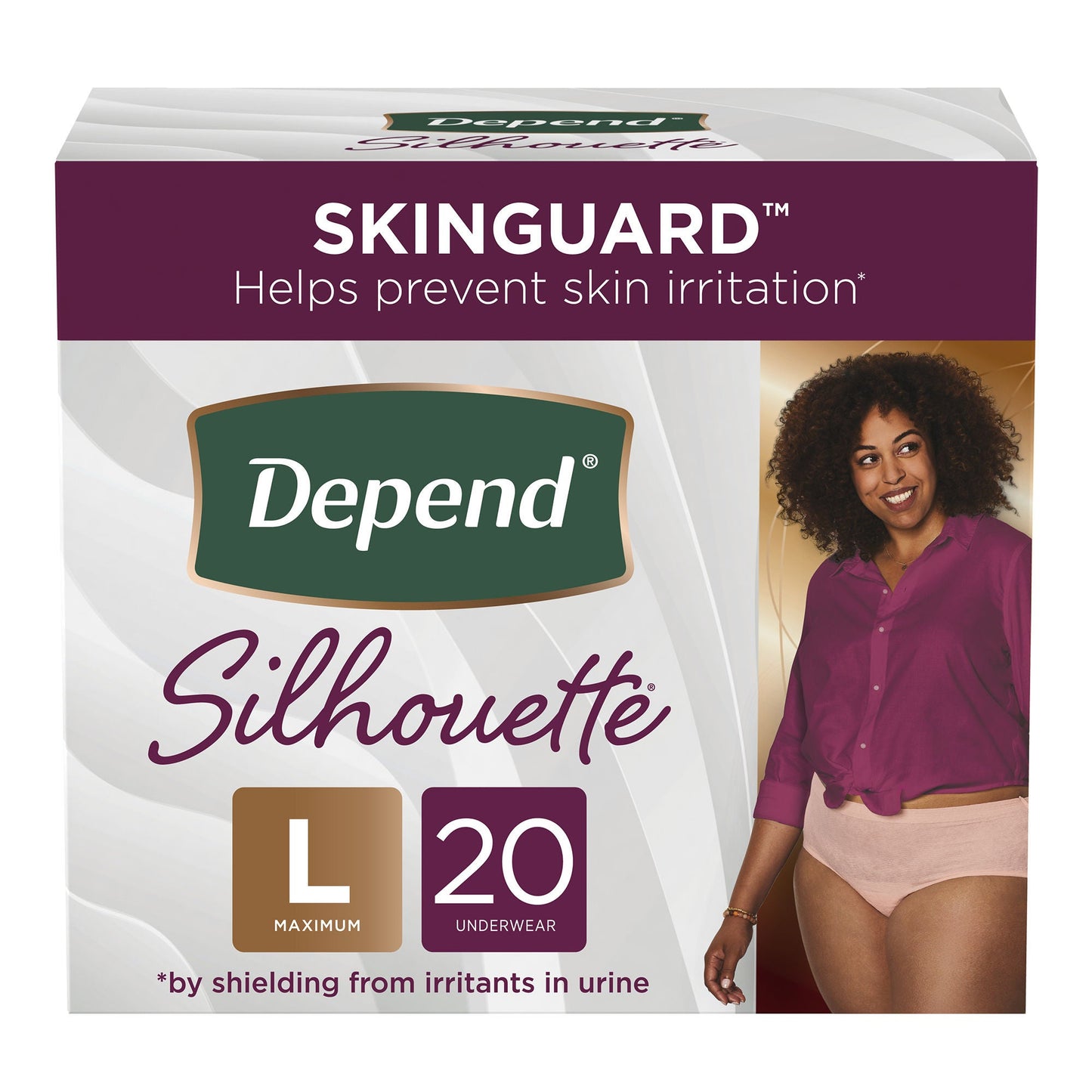 Depend Silhouette Absorbent Underwear Waistband Style Adult Female Disposable Heavy Absorbency