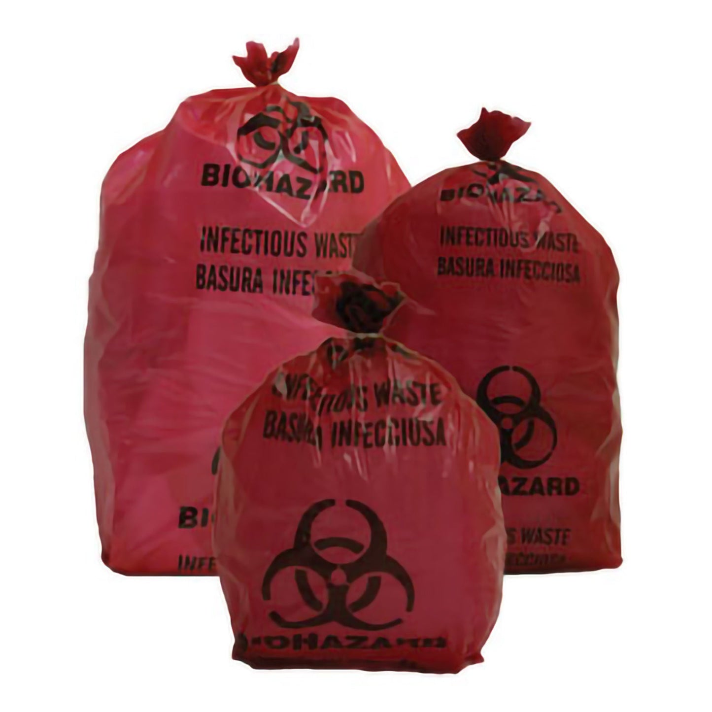 Biohazard Waste Bag Biohazard Symbol / Infectious Waste 3 gal. Red 14-1/ -3/4 Inch