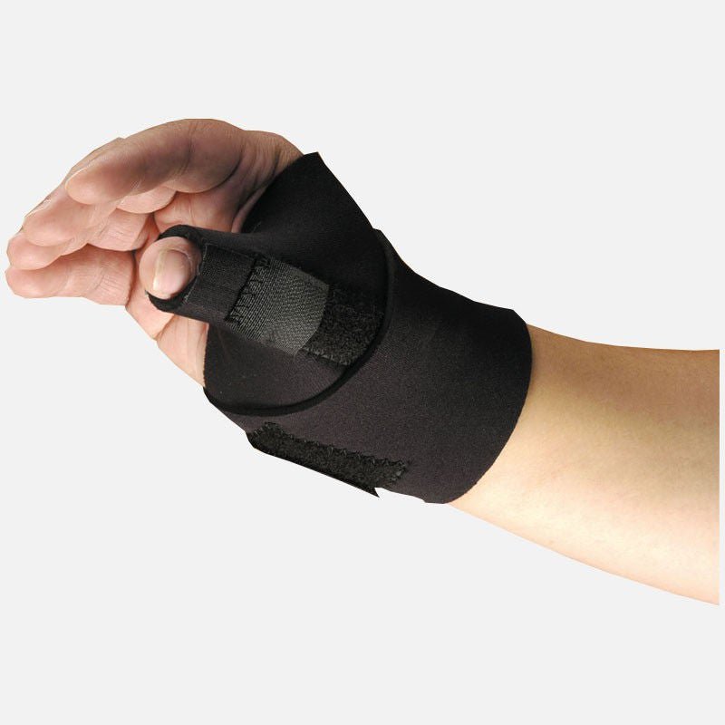 Modabber Thumb Brace Adult Hook and Loop Strap Closure Left or Right Hand Black