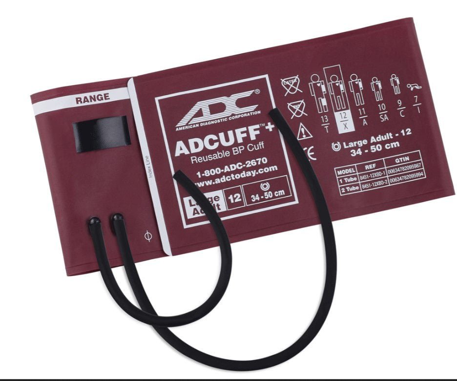 ADC Reusable Blood Pressure Cuff 34 to 50 cm Arm Nylon Cuff Large Adult Cuff