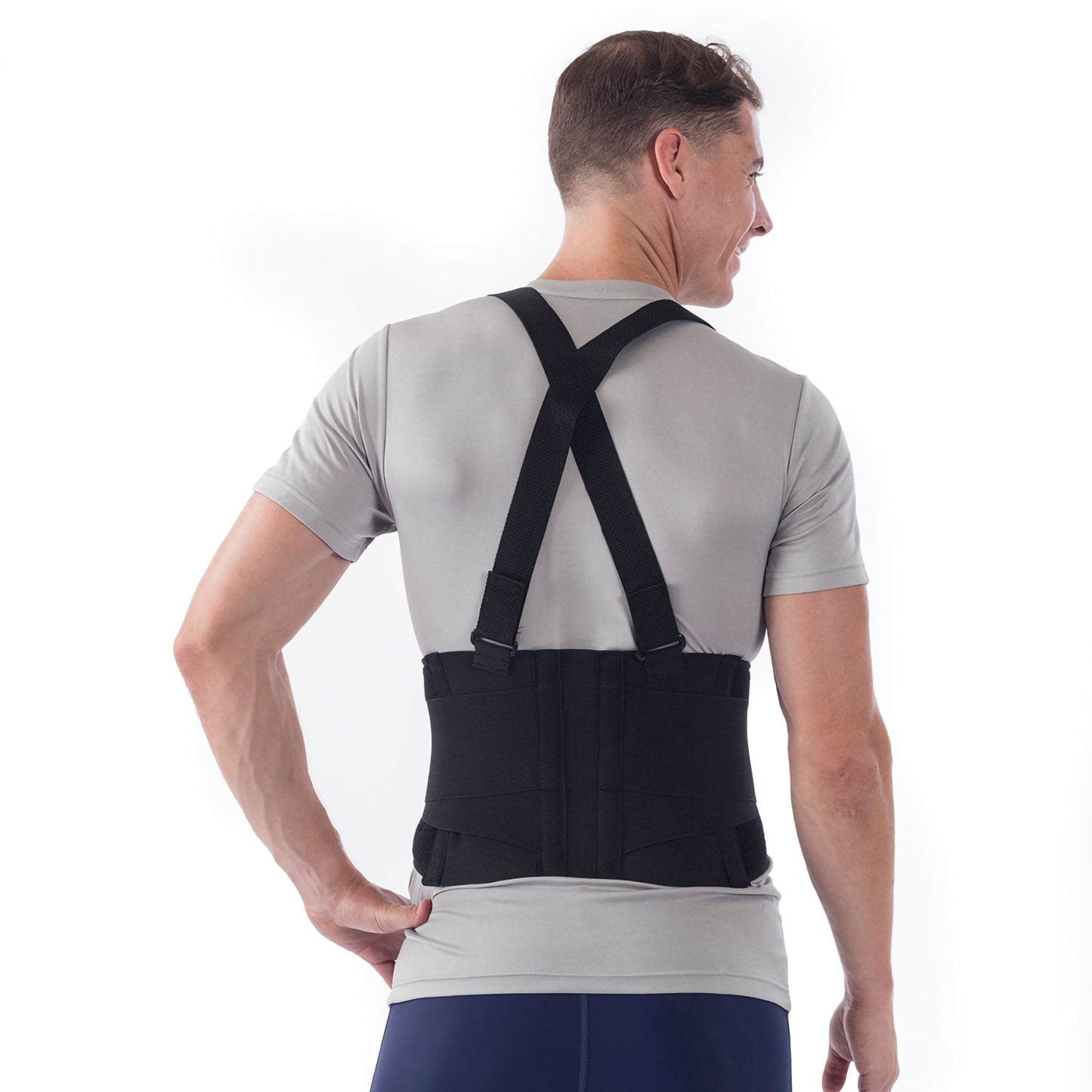 NYOrtho Deluxe Occupational Back Support Hook and Loop Closure 34 to 38 Inch Waist Circumference 9 Inch Back Height Adult