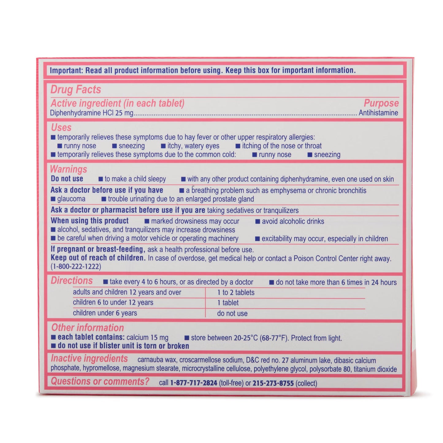 Benadryl® Diphenhydramine Allergy Relief