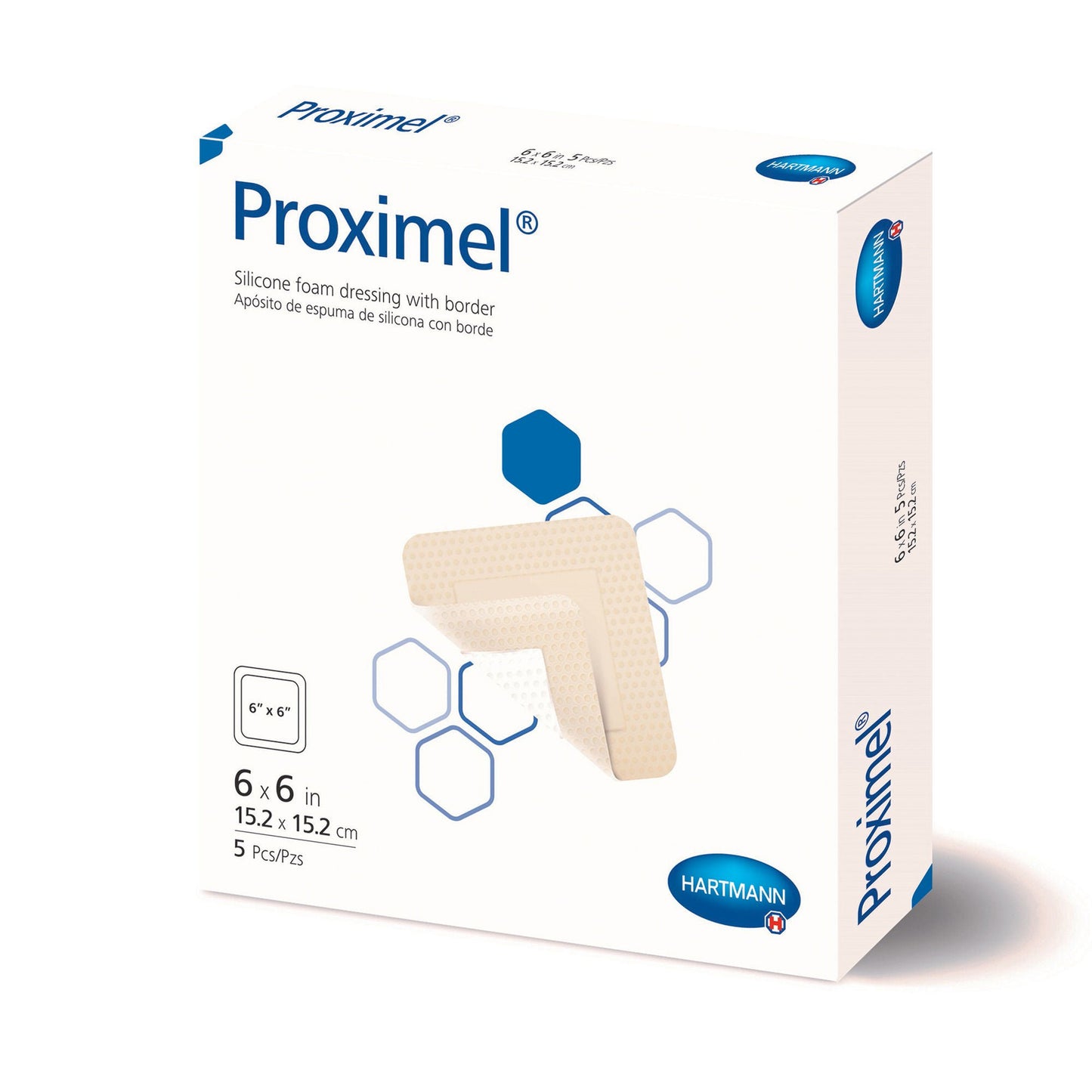Proximel Foam Dressing With Border Waterproof Film Backing Silicone Adhesive Square