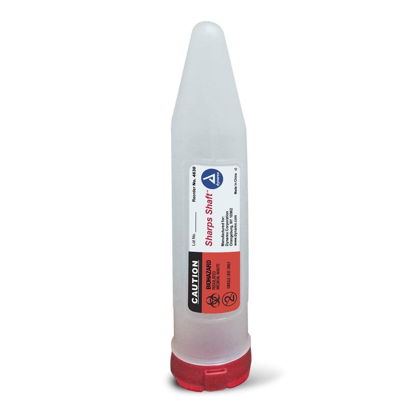 Dynarex Pocket Shuttle Sharps Container Red Base 1.22 D X Inch Vertical Entry 6 Needles