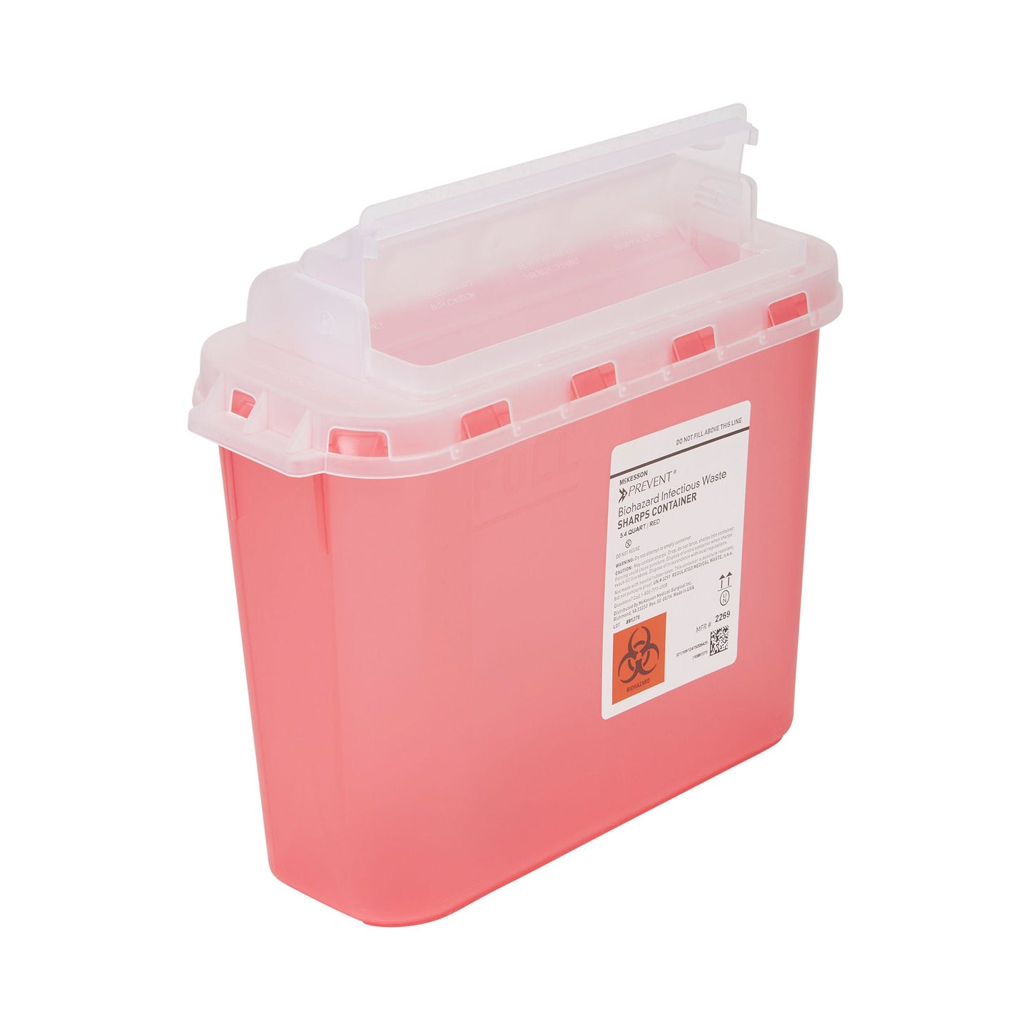 McKesson Prevent® Two-Piece Sharps Container, 5.4 Quart