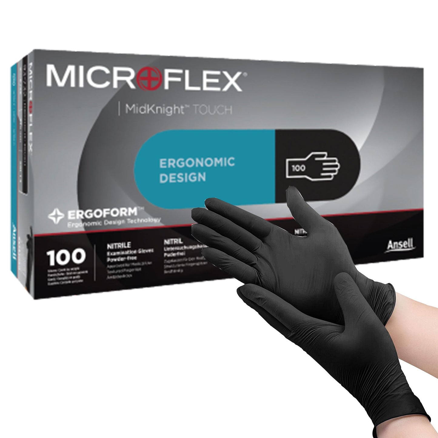 MICROFLEX® MidKnight™ Touch 93-732 Nitrile Exam Gloves, Black