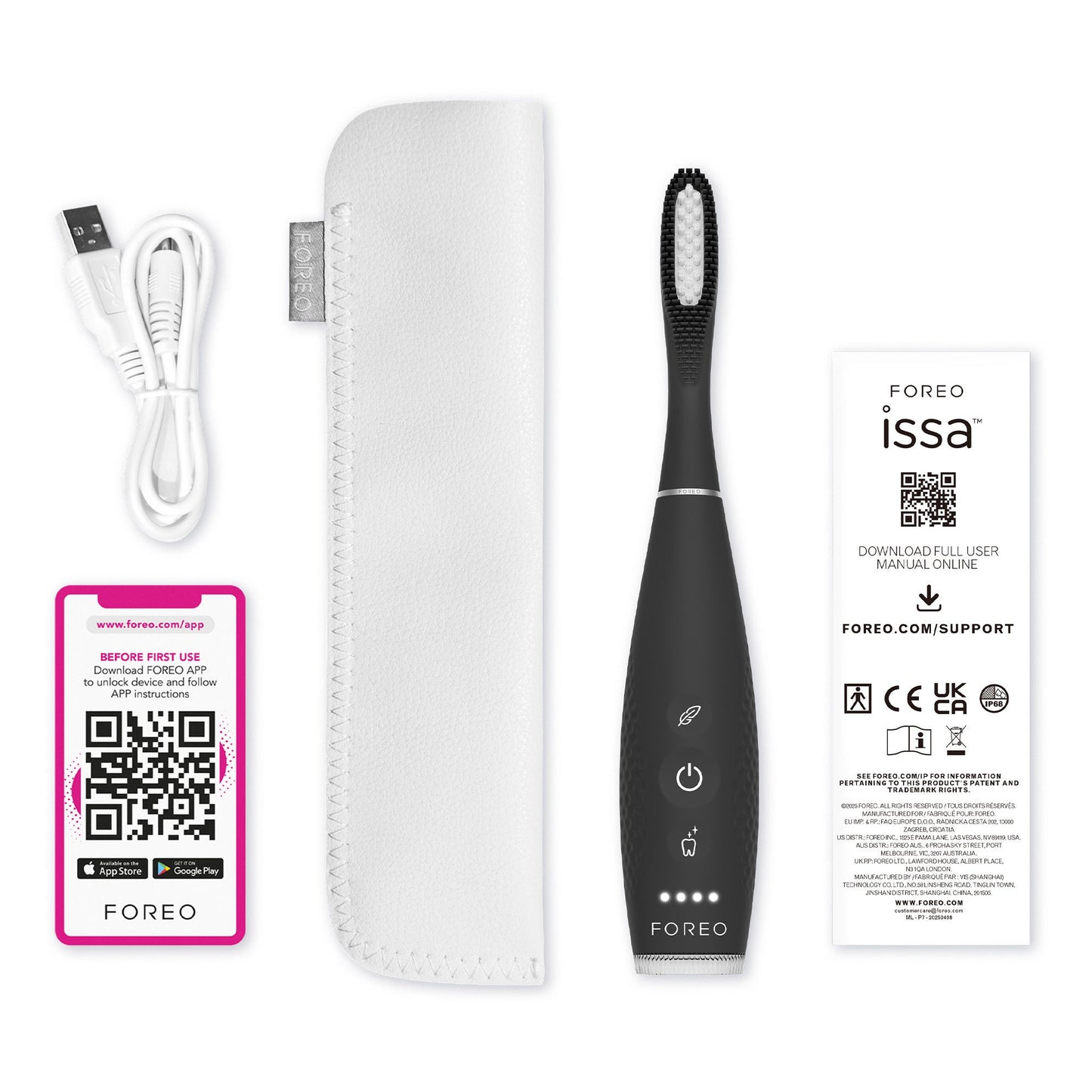 issa 4 Plus Sonic Toothbrush Black Adult Polymer