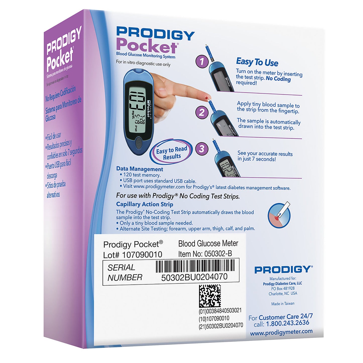Prodigy Diabetes Care Blood Glucose Meter No Coding Required