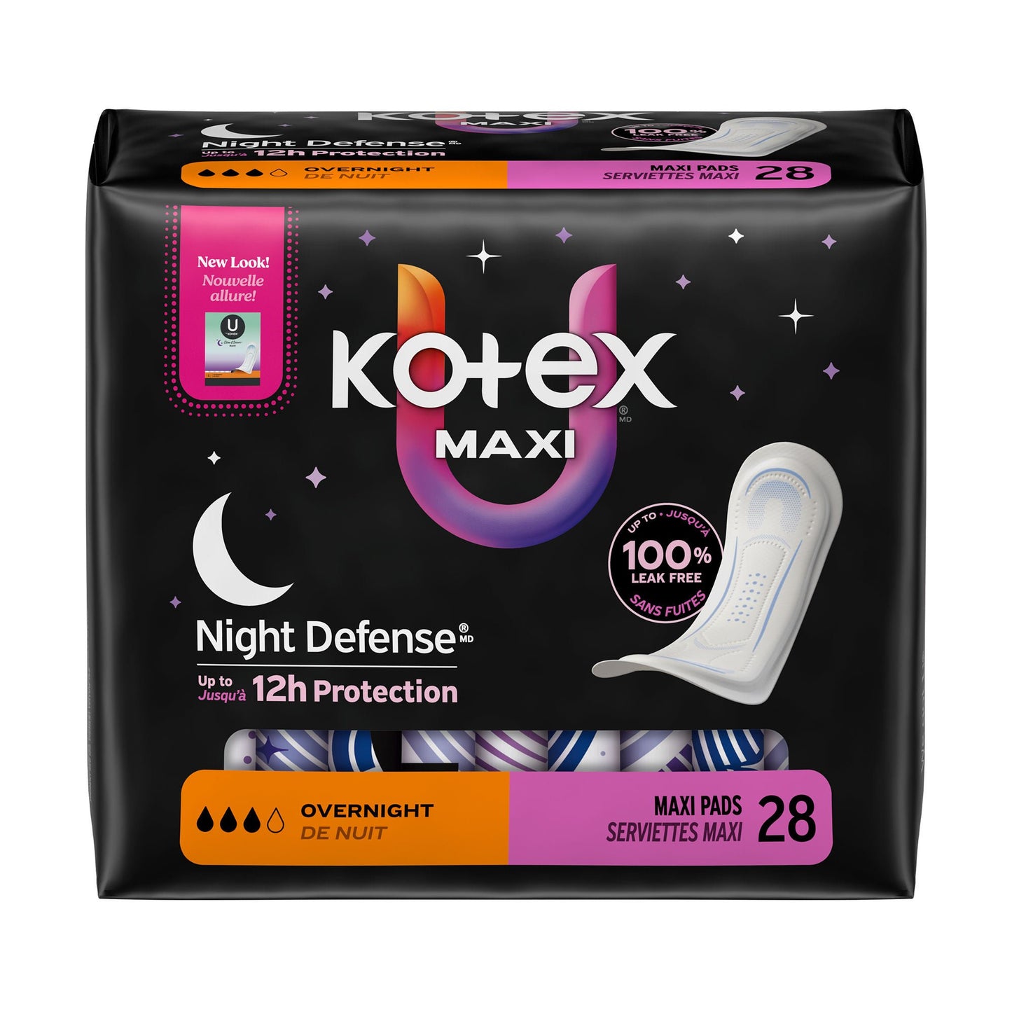 U by Kotex Night Defense Feminine Pad Overnight Maxi Heavy Absorbency