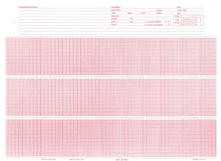 Burdick Recording Chart Paper Roll Red Grid
