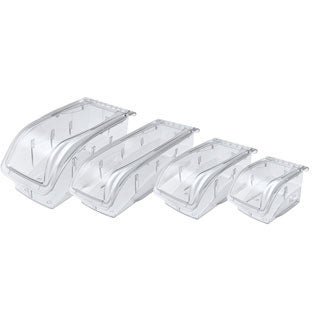 Hang and Stack Storage Bin Clear Polycarbonate 3-1/ --3/8 Inch