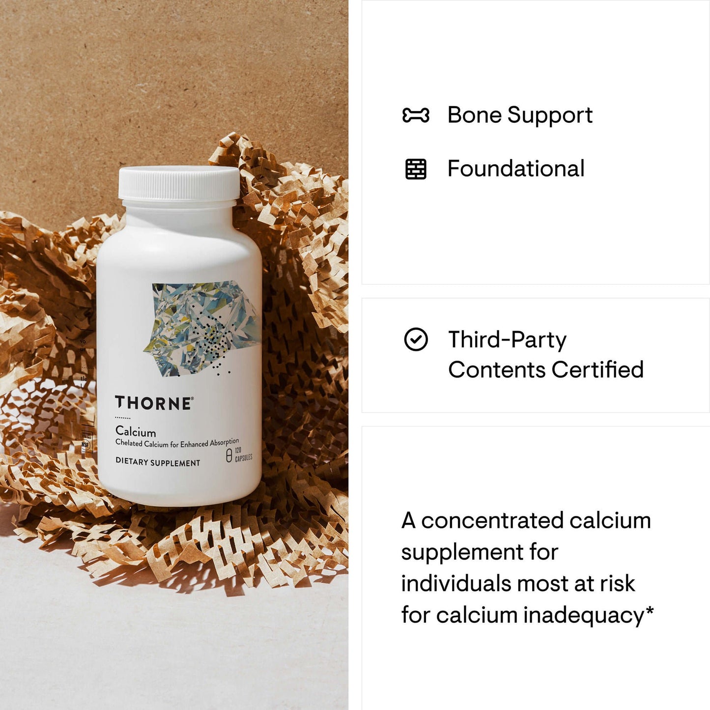 Thorne® Calcium Chelated Calcium for Enhanced Absorption Dietary Supplement