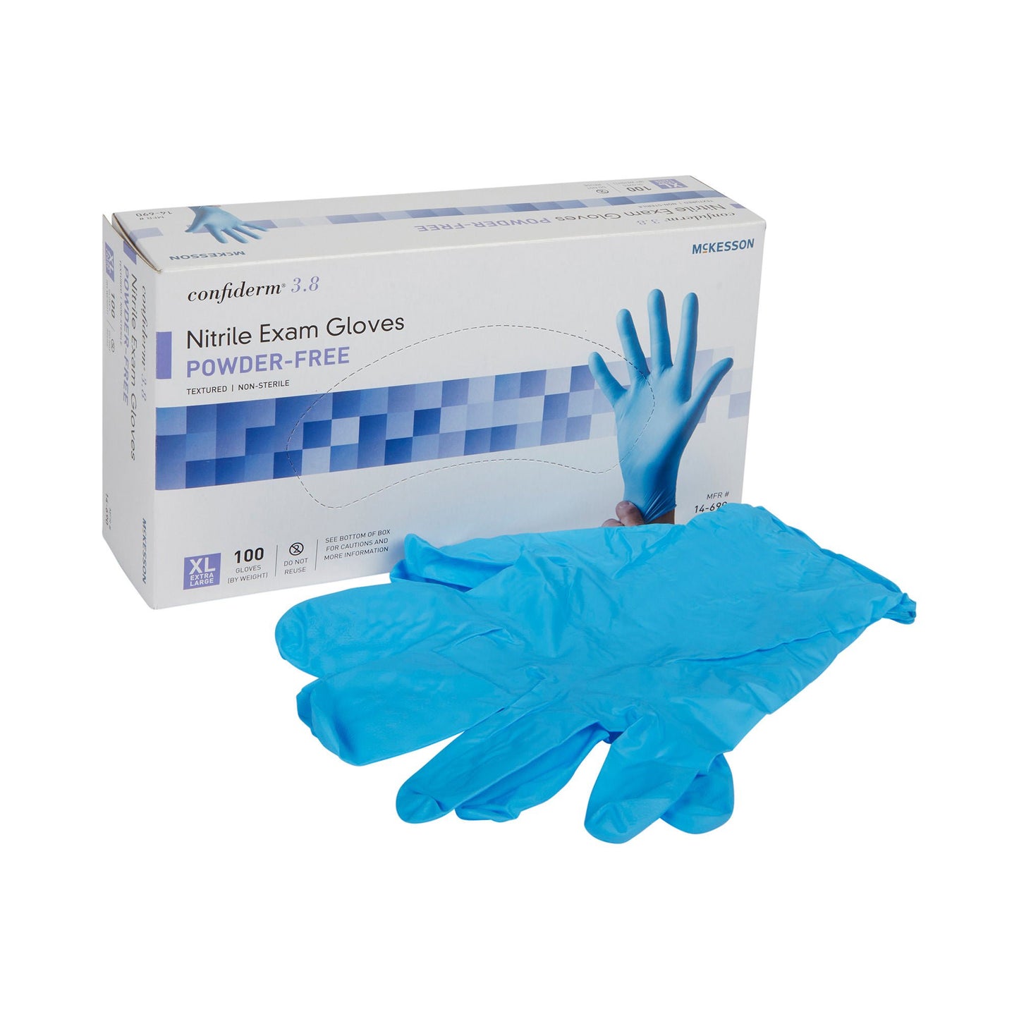 McKesson Confiderm® 3.8 Nitrile Exam Gloves, Blue