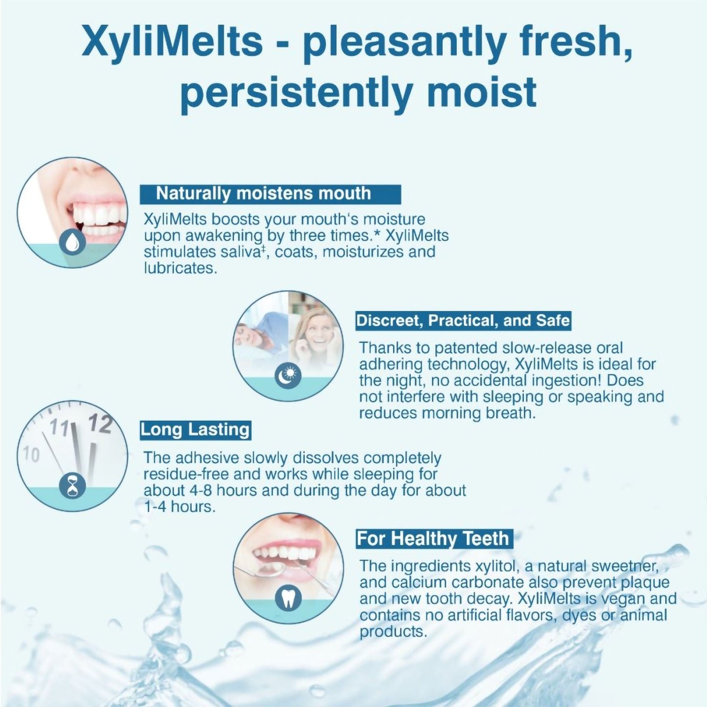 OraCoat XyliMelts Stick-On Melts for Moisturizing, Mild Mint