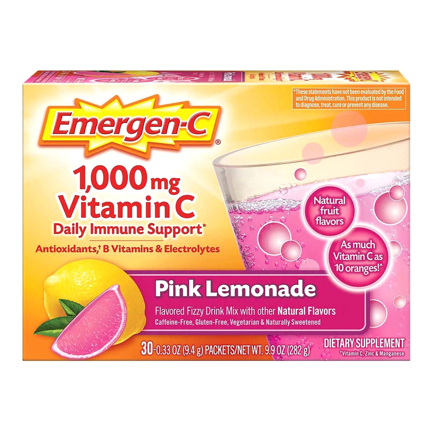 Emergen-C® Vitamin C Daily Immune Support Drink Mix, Pink Lemonade Flavor