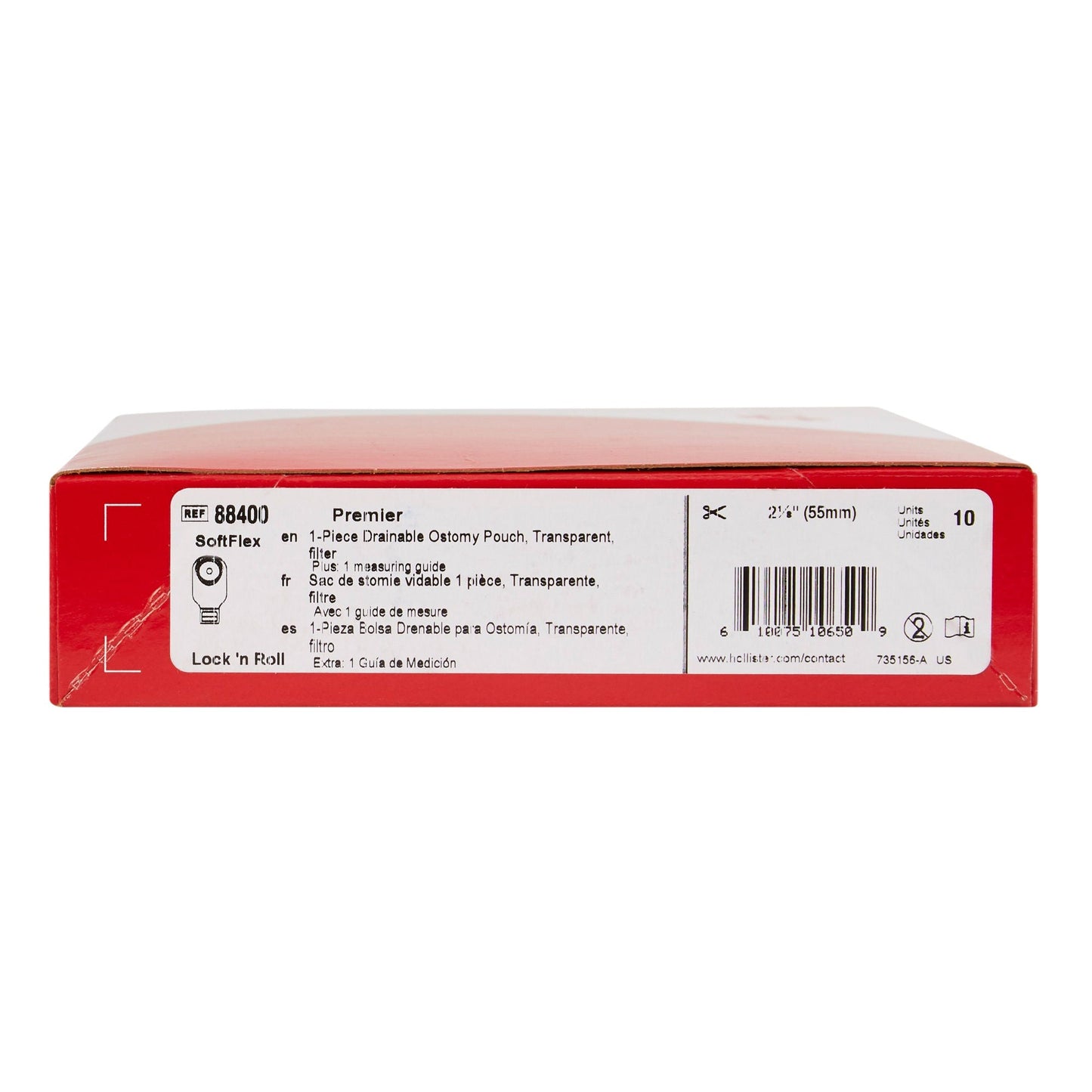 Premier™ 88400 1-Piece Transparent Colostomy Pouch, Cut to Fit Stomas up to