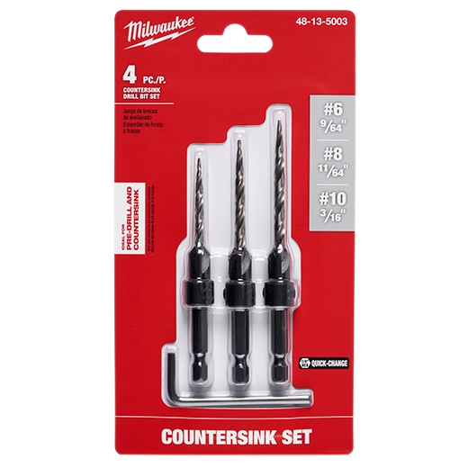 Milwaukee 4 Pc Countersink Drill Bit Set 48-13-5003